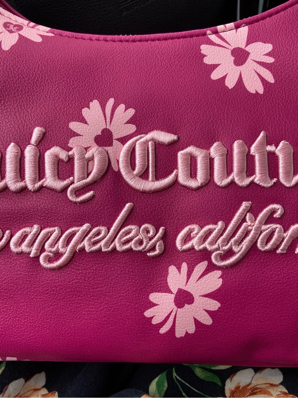 Juicy Couture Pink Floral Embroidered Shoulder Bag - Picture 2 of 6